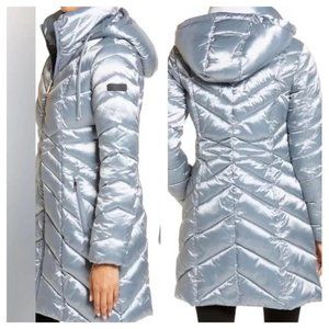 NWT $230 SAM EDELMAN Women XS (US 0-2) Hooded Puffer Coat Winter Snow Jacket